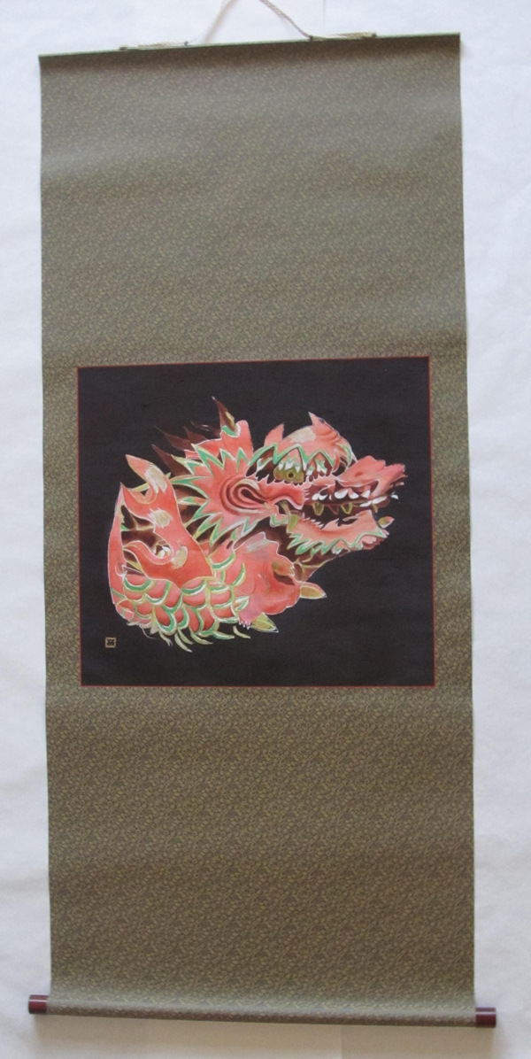 Red Dragon Hanging Scroll