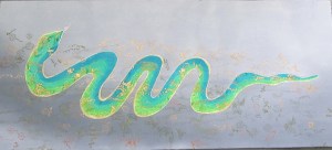 2013 Year of Snake, textile dyeing art by Setsuko Hayashi