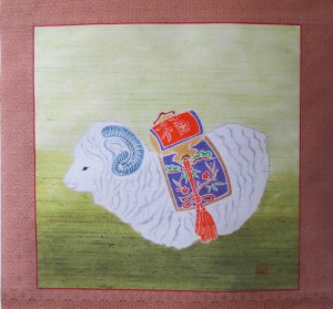 2015 Year of Sheep / Textile dyeing art by Setsuko Hayashi